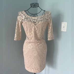 Mini Lace Cream Colored Dress